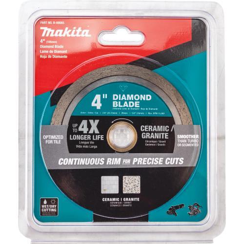 Makita B-69565 4" Diamond Blade, Continuous Rim, General Purpose