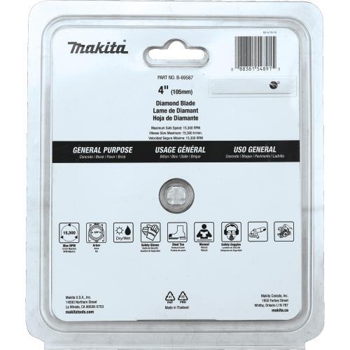 Makita B-69587 4" Diamond Blade, Segmented, General Purpose