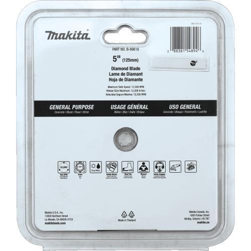 Makita B-69618 5" Diamond Blade, Segmented, General Purpose