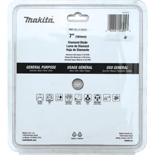 Makita B-69624 7" Diamond Blade, Segmented, General Purpose