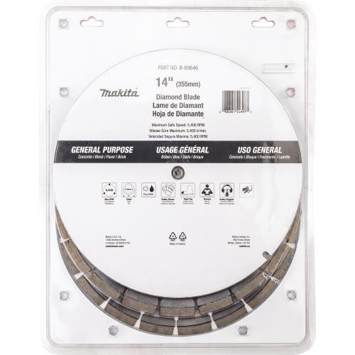 Makita B-69646 14" Diamond Blade, Segmented, General Purpose, Contractor 3/pk