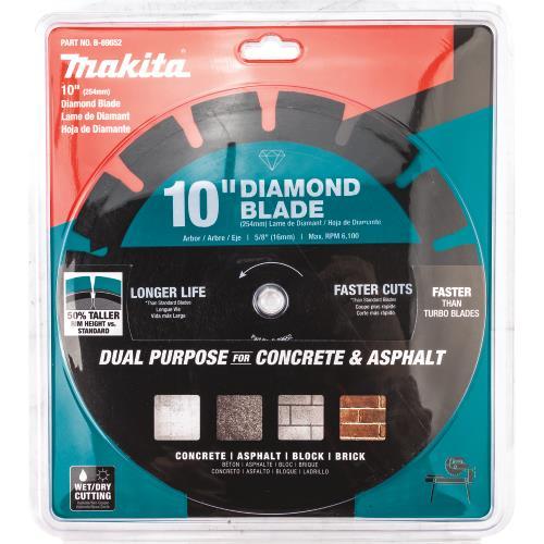 Makita B-69652 10" Diamond Blade, Segmented, Dual Purpose