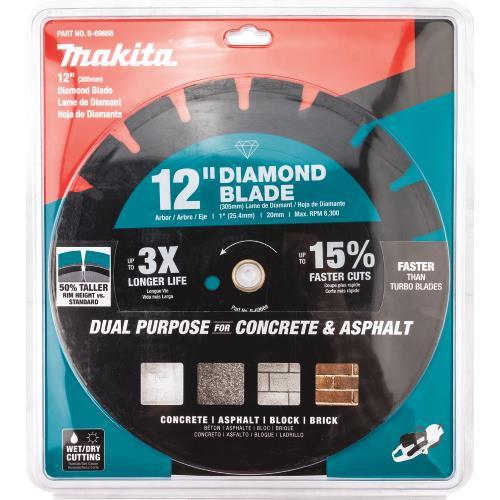 Makita B-69668 12" Diamond Blade, Segmented, Dual Purpose