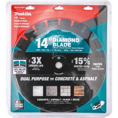 Makita B-69674 14" Diamond Blade, Segmented, Dual Purpose