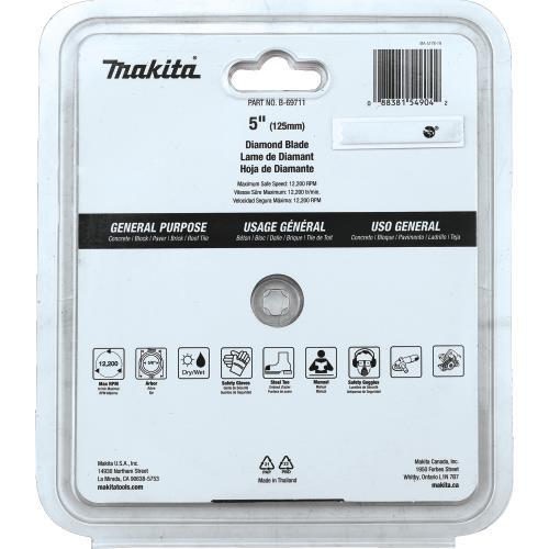 Makita B-69711 5" Diamond Blade, Turbo, General Purpose