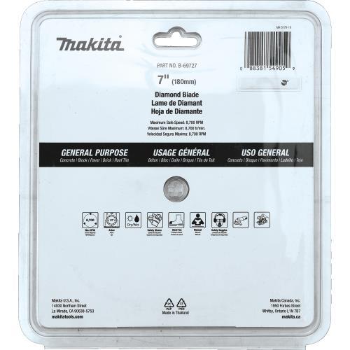 Makita B-69727 7" Diamond Blade, Turbo, General Purpose