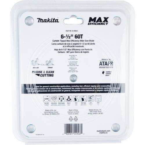 Makita B-69842 6‘1/2" 60T Carbide‘Tipped Max Efficiency Miter Saw Blade