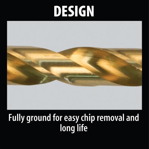 Makita D-35318 5 Pc. Titanium Coated Drill Bit Set, 1/4" Hex Shank