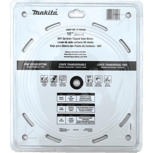 Makita D-65470 10" 80T Micro‘Polished Miter Saw Blade, Fine Crosscutting