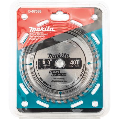 Makita D-67038 6‘1/2" 40T Carbide‘Tipped Circular Saw Blade, Fine Finish