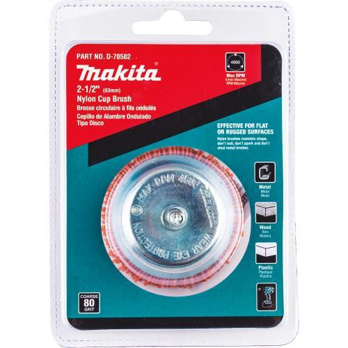 Makita D-70502 2‘1/2" Nylon Cup Brush, Coarse, 80 Grit