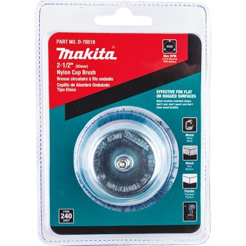 Makita D-70518 2‘1/2" Nylon Cup Brush, Fine, 240 Grit