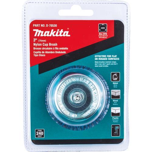 Makita D-70530 3" Nylon Cup Brush, Fine, 240 Grit