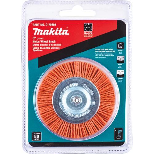 Makita D-70605 3" Nylon Wheel Brush, Coarse, 80 Grit