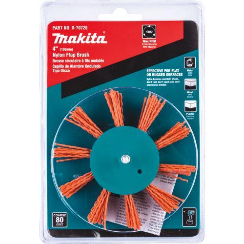 Makita D-70720 4" Nylon Flap Brush, Coarse, 80 Grit