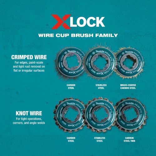 Makita D-72621 X‘LOCK 3‘1/8" Carbon Steel Knot Wire Cup Brush