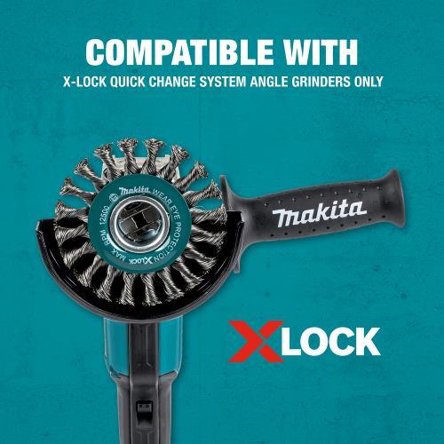 Makita D-72643 X‘LOCK 4‘1/2" Carbon Steel Full Cable Knotted Twist Wire Wheel