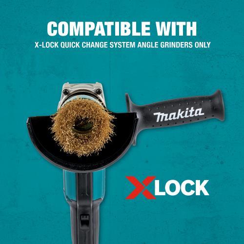 Makita D-72671 X‘LOCK 3" Brass Coated Carbon Steel Crimped Wire Cup Brush