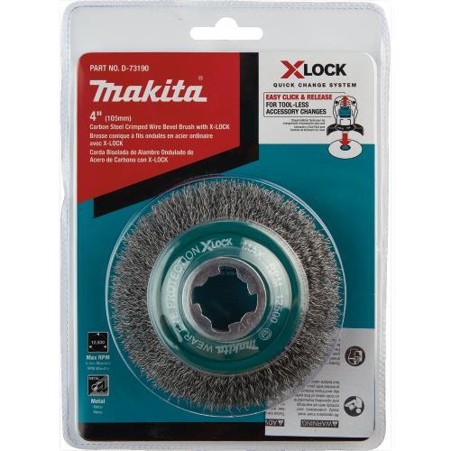 Makita D-73190 X‘LOCK 4" Carbon Steel Crimped Wire Bevel Brush