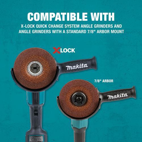 Makita E-00424 X‘LOCK 4‘1/2" x 1/4" x 7/8" Type 27 General Purpose 36 Grit Metal Abrasive Grinding Wheel