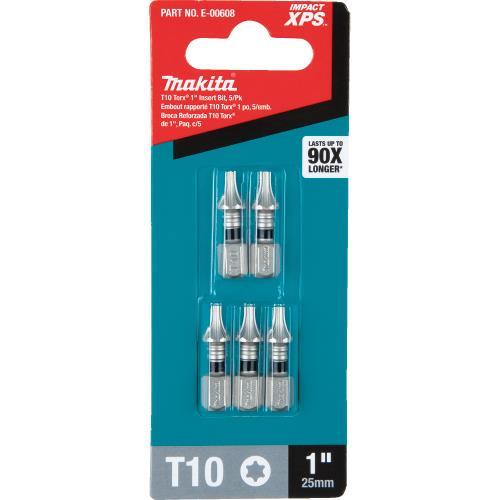 Makita E-00608 Impact XPS® T10 Torx 1" Insert Bit, 5/pk