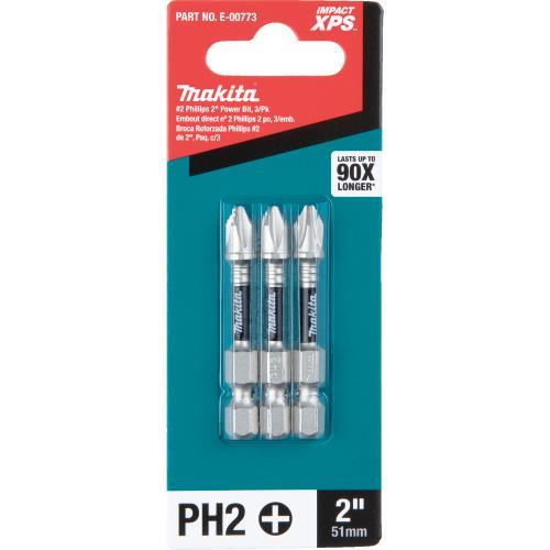 Makita E-00773 Impact XPS® #2 Phillips 2" Power Bit, 3/pk