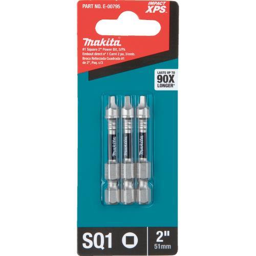 Makita E-00795 Impact XPS® #1 Square 2" Power Bit, 3/pk