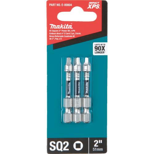 Makita E-00804 Impact XPS® #2 Square 2" Power Bit, 3/pk