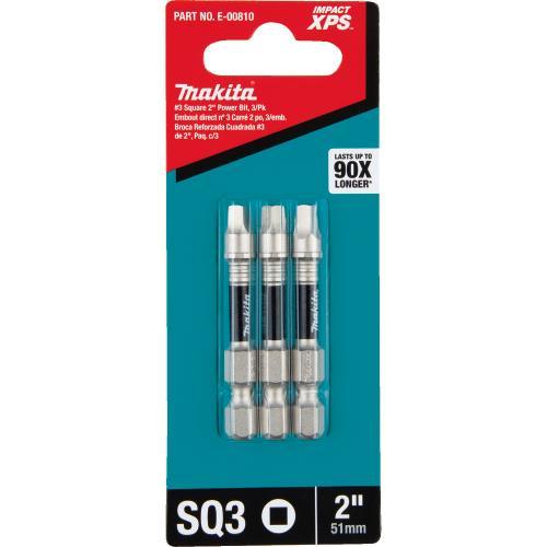 Makita E-00810 Impact XPS® #3 Square 2" Power Bit, 3/pk