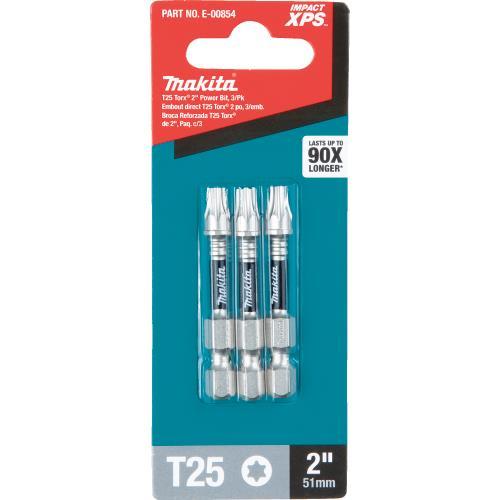 Makita E-00854 Impact XPS® T25 Torx 2" Power Bit, 3/pk