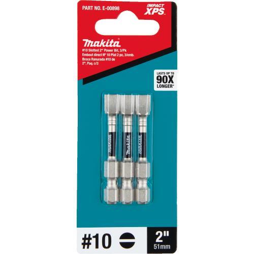 Makita E-00898 Impact XPS® #10 Slotted 2" Power Bit, 3/pk