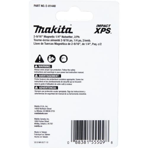 Makita E-01448 Impact XPS® 2‘9/16" Magnetic 1/4" Nutsetter, 2/pk