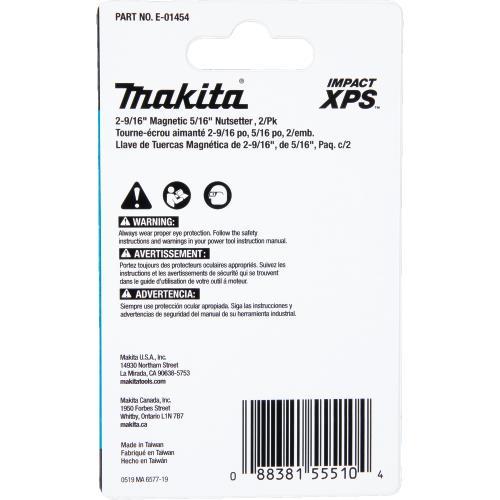 Makita E-01454 Impact XPS® 2‘9/16" Magnetic 5/16" Nutsetter, 2/pk