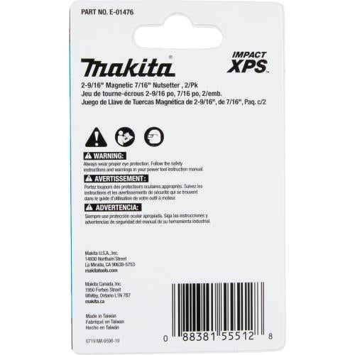 Makita E-01476 Impact XPS® 2‘9/16" Magnetic 7/16" Nutsetter, 2/pk