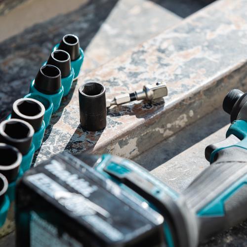 Makita E-01672 Impact XPS® 10 Pc. 3/8" Drive 6‘Point SAE Impact Socket Set w/ Standard Socket Adapter