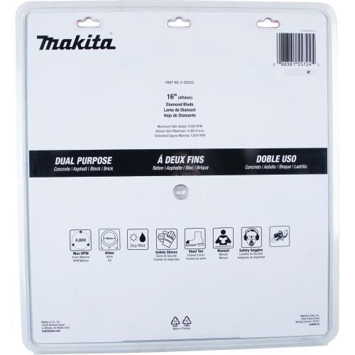 Makita E-02543 16" Diamond Blade, Segmented, Dual Purpose