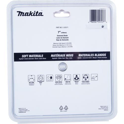 Makita E-02571 7" Diamond Blade, Turbo, Soft Material