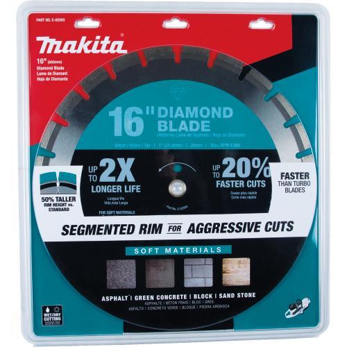 Makita E-02593 16" Diamond Blade Segmented, Soft Material