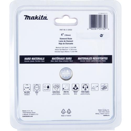 Makita E-02602 4" Diamond Blade, Turbo, Hard Material