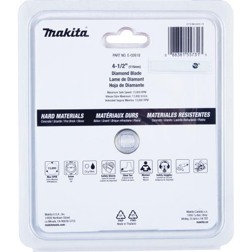 Makita E-02618 4‘1/2" Diamond Blade, Turbo, Hard Material