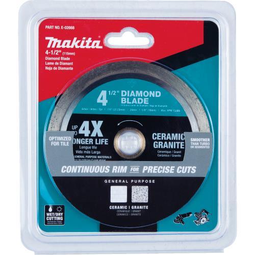 Makita E-02668 4‘1/2" Diamond Blade, Continuous Rim, General Purpose