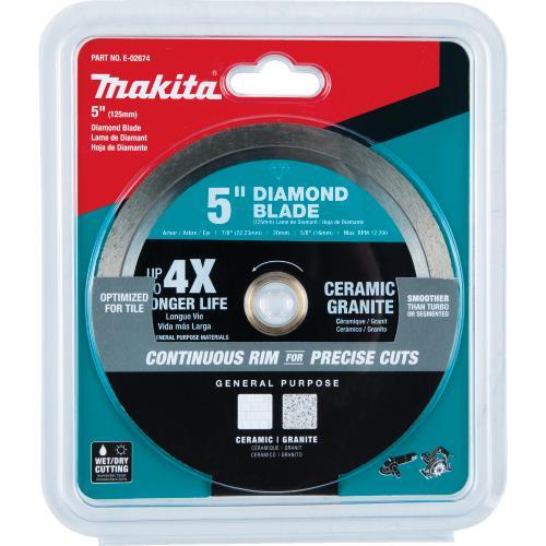 Makita E-02674 5" Diamond Blade, Continuous Rim, General Purpose