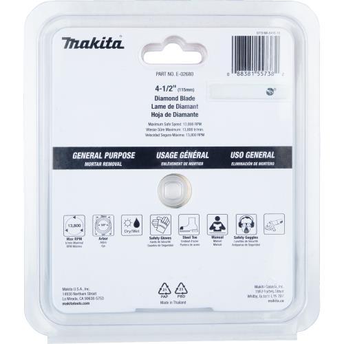 Makita E-02680 4‘1/2" Dual Sandwich Diamond Tuck Point Blade