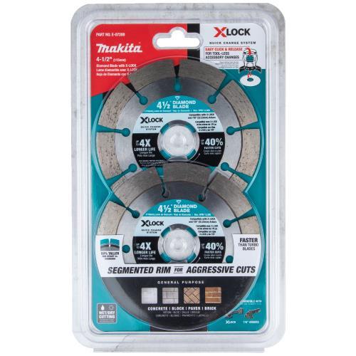 Makita E-07200 X‘LOCK 4‘1/2" Segmented Diamond Blade for Masonry Cutting, 2/pk