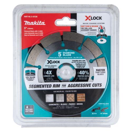 Makita E-07238 X‘LOCK 5" Segmented Diamond Blade for Masonry Cutting