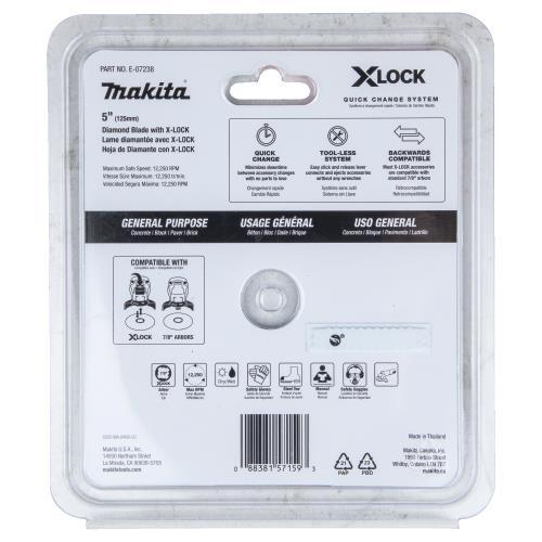 Makita E-07238 X‘LOCK 5" Segmented Diamond Blade for Masonry Cutting