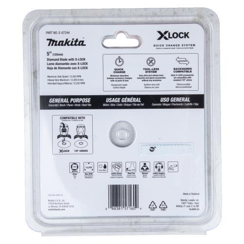 Makita E-07244 X‘LOCK 5" Turbo Rim Diamond Blade for Masonry Cutting