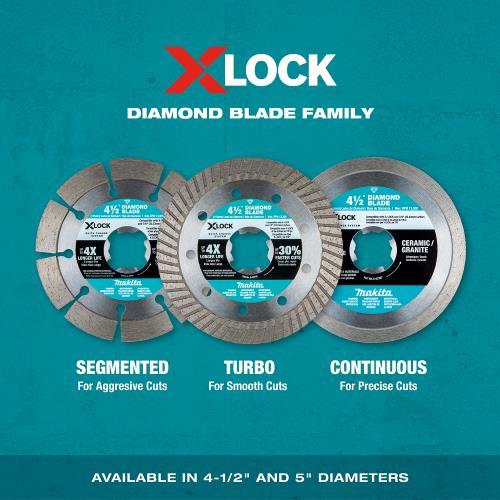 Makita E-07397 X‘LOCK 4‘1/2" Continuous Rim Diamond Blade for Ceramic and Granite Cutting