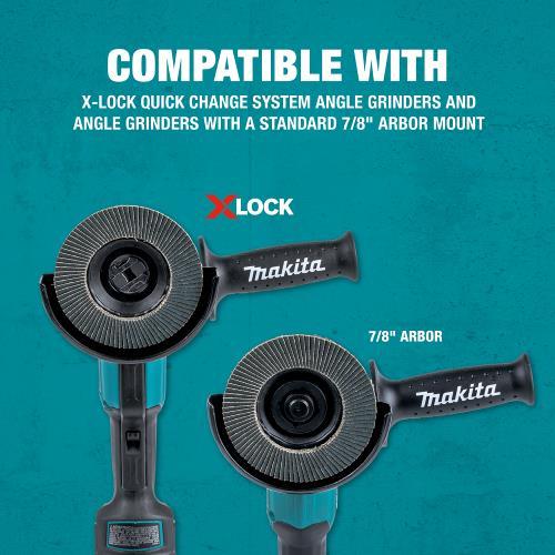 Makita T-03894-3 X‘LOCK 4‘1/2" 40 Grit Type 29 Angled Grinding and Polishing Flap Disc for X‘LOCK and All 7/8" Arbor Grinders, 3/pk