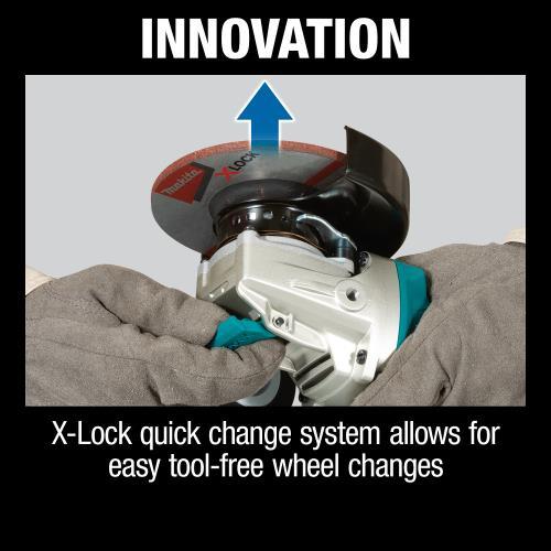 Makita XAG26Z 18V LXT® Lithium‘Ion Brushless Cordless 4‘1/2 / 5" Paddle Switch X‘LOCK Angle Grinder, with AFT®, Tool Only